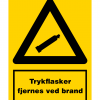Trykflasker fjernes ved brand
