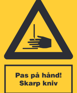 Pas på hånd! Skarp kniv