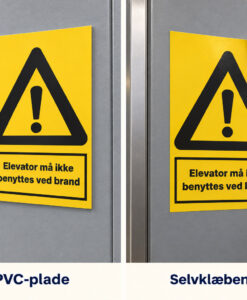 Alternative view of Elevator må ikke benyttes ved brand